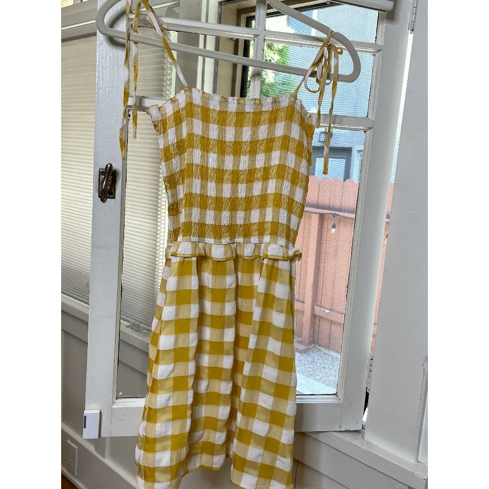 Cloud Ten Yellow You're My Sunshine Checkered Dress Size Medium